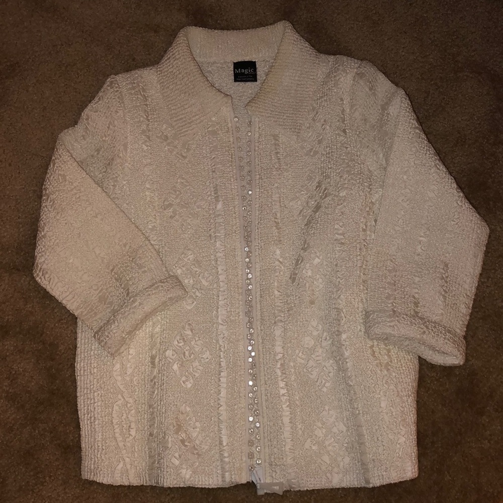Shiny off-white dress jacket